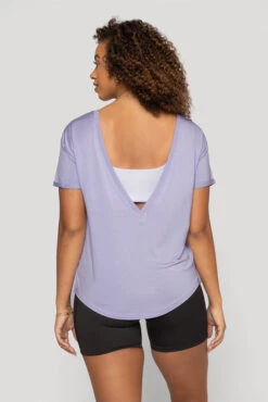 Reversible Deep V Tee - Lavender -Popflex Clothing Shop Reversible Deep V Tee Sky Blue B1015 00745
