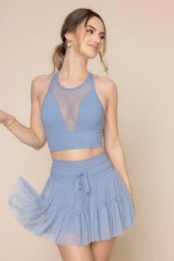 Pirouette Tiered Skort - Blue Storm 13 Pirouette Tiered Skort - Blue Storm -Popflex Clothing Shop StellarBra 1400 PirouetteSkort BlueStorm 6064 03118