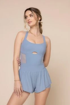 Supershort™ Runsie - Blue Storm -Popflex Clothing Shop SupershortRunsie BlueStorm 6042 02987