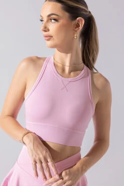 Sweat Sesh Crop Top - Bubblegum -Popflex Clothing Shop Sweat Sesh Long Bra Bubblegum A1004 1995 Editcopy