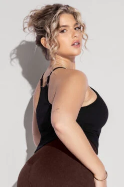 What's The Scoop Seamless Crop Tank - Black 11 What's The Scoop Seamless Crop Tank - Black -Popflex Clothing Shop What stheScoopTank Black CCHGShorts FrenchRoast 1938 Edit