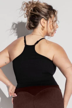 What's The Scoop Seamless Crop Tank - Black 9 What's The Scoop Seamless Crop Tank - Black -Popflex Clothing Shop What stheScoopTank Black CCHGShorts FrenchRoast 1941 Edit