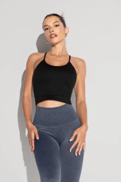 What's The Scoop Seamless Crop Tank - Black 12 What's The Scoop Seamless Crop Tank - Black -Popflex Clothing Shop What stheScoopTank Black SSLeggings vintageindigo 0886 Edit