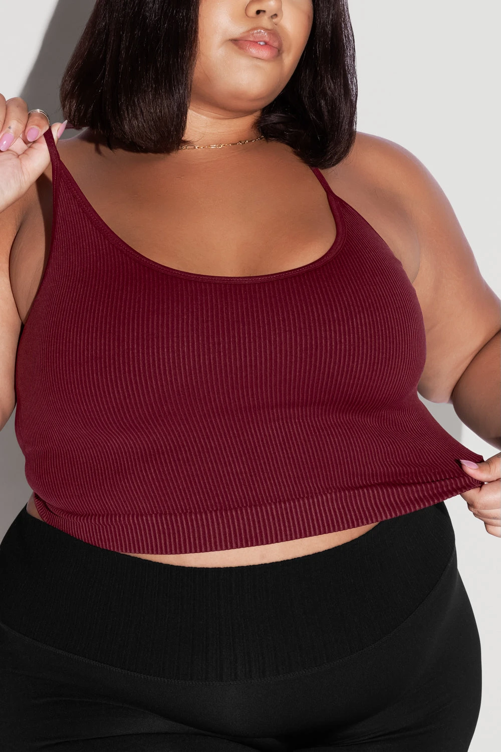 What's The Scoop Seamless Crop Tank - Garnet 2 What's The Scoop Seamless Crop Tank - Garnet - Image 2