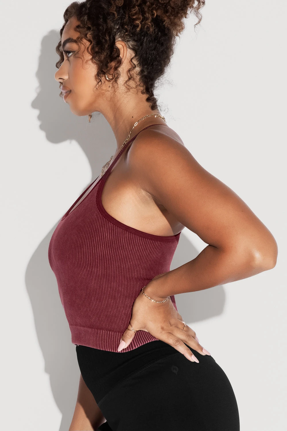 What's The Scoop Seamless Crop Tank - Garnet 6 What's The Scoop Seamless Crop Tank - Garnet - Image 6