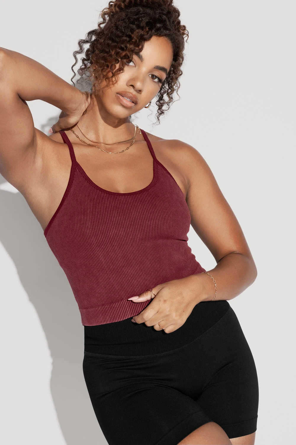 What's The Scoop Seamless Crop Tank - Garnet 4 What's The Scoop Seamless Crop Tank - Garnet - Image 4