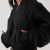 Zip Cloud Hoodie - Black