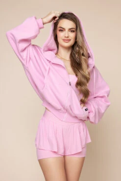 Zip Cloud Hoodie - Bubblegum -Popflex Clothing Shop ZipCloudHoodie Bubblegum 5002 01272 Edit