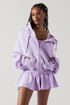 Zip Cloud Hoodie - Digital Lavender