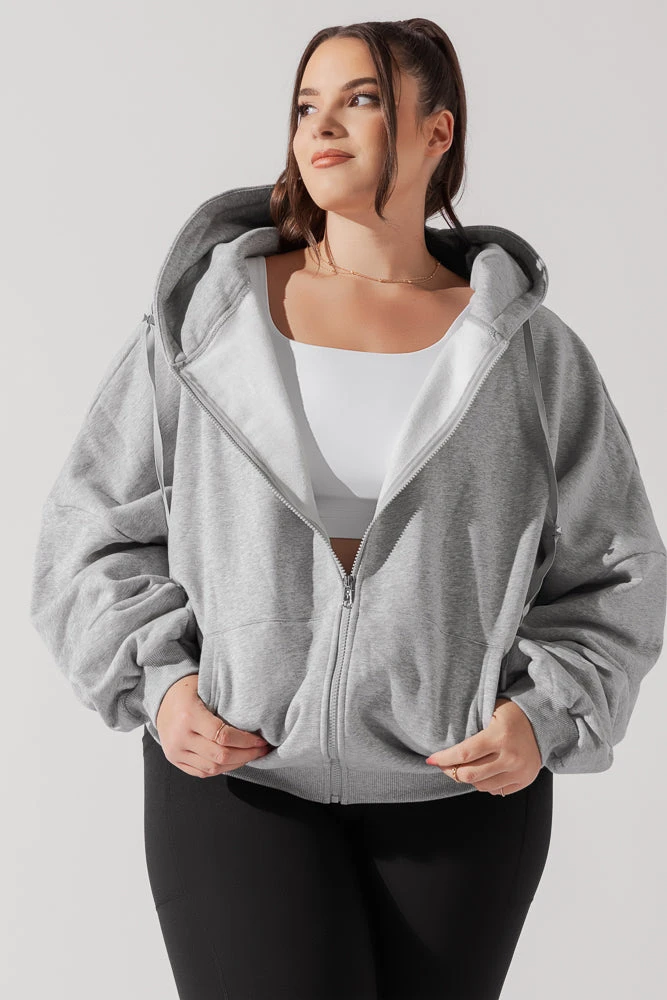 Zip Cloud Hoodie - Heather Grey 1 Zip Cloud Hoodie - Heather Grey