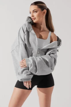 Zip Cloud Hoodie - Heather Grey 16 Zip Cloud Hoodie - Heather Grey -Popflex Clothing Shop ZipCloudHoodie HeatherGrey 5002 0248 Edit