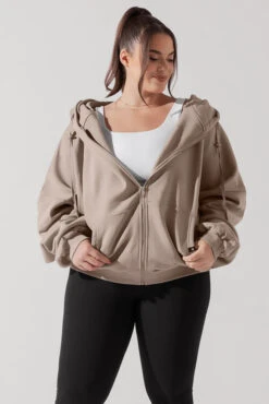 Zip Cloud Hoodie - Taupe -Popflex Clothing Shop ZipCloudHoodie Taupe 5002 0001 Edit