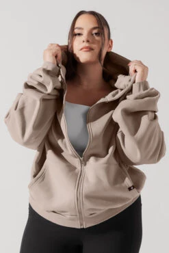 Zip Cloud Hoodie - Taupe -Popflex Clothing Shop ZipCloudHoodie Taupe 5002 0004 Edit