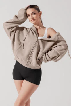 Zip Cloud Hoodie - Taupe -Popflex Clothing Shop ZipCloudHoodie Taupe 5002 0239 Edit
