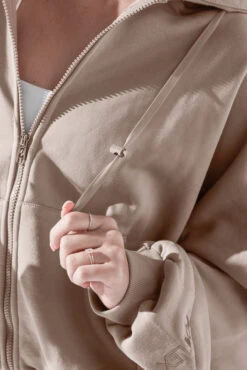 Zip Cloud Hoodie - Taupe -Popflex Clothing Shop ZipCloudHoodie Taupe 5002 0245 Edit