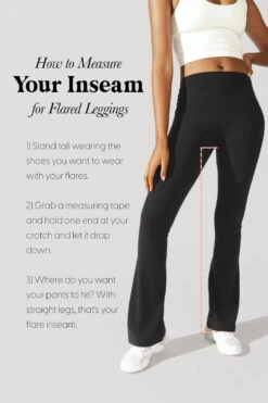 Supersculpt™ Flared Leggings With Pockets - Black -Popflex Clothing Shop how to measure your inseam ecomm size