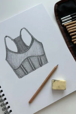 Plié Corset Crop Bralette - Lavender Grey -Popflex Clothing Shop pliecorsetcropsketchpopflex 1 f45e4ed1 118f 42a8 974b 13d6116642f1